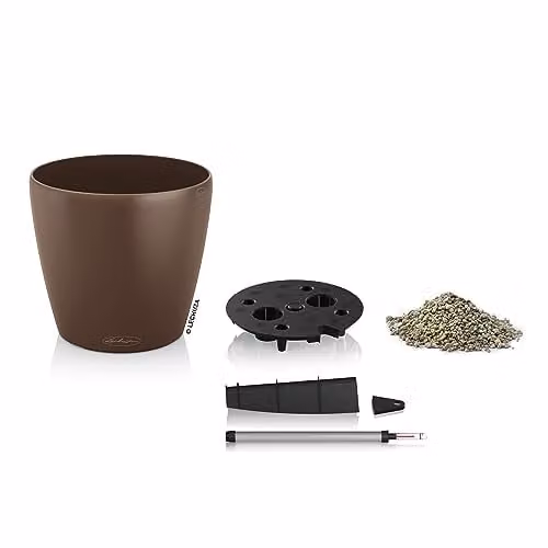 Lechuza Classico Self Watering Plant Pot, Nutmeg Brown Plastic Planter for Indoor and Outdoor Use, W: 43 cm, H: 40 cm – 2