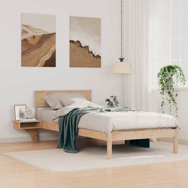Berkfield Home Solid Pine Wood Bed Frame with Headboard, Brown, W: 80 cm, L: 200 cm – 1