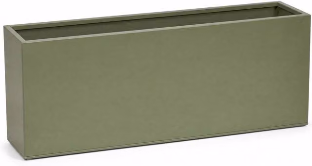 Green Galvanised Steel Trough Planter W/D/H: 100 x 40 x 40 cm