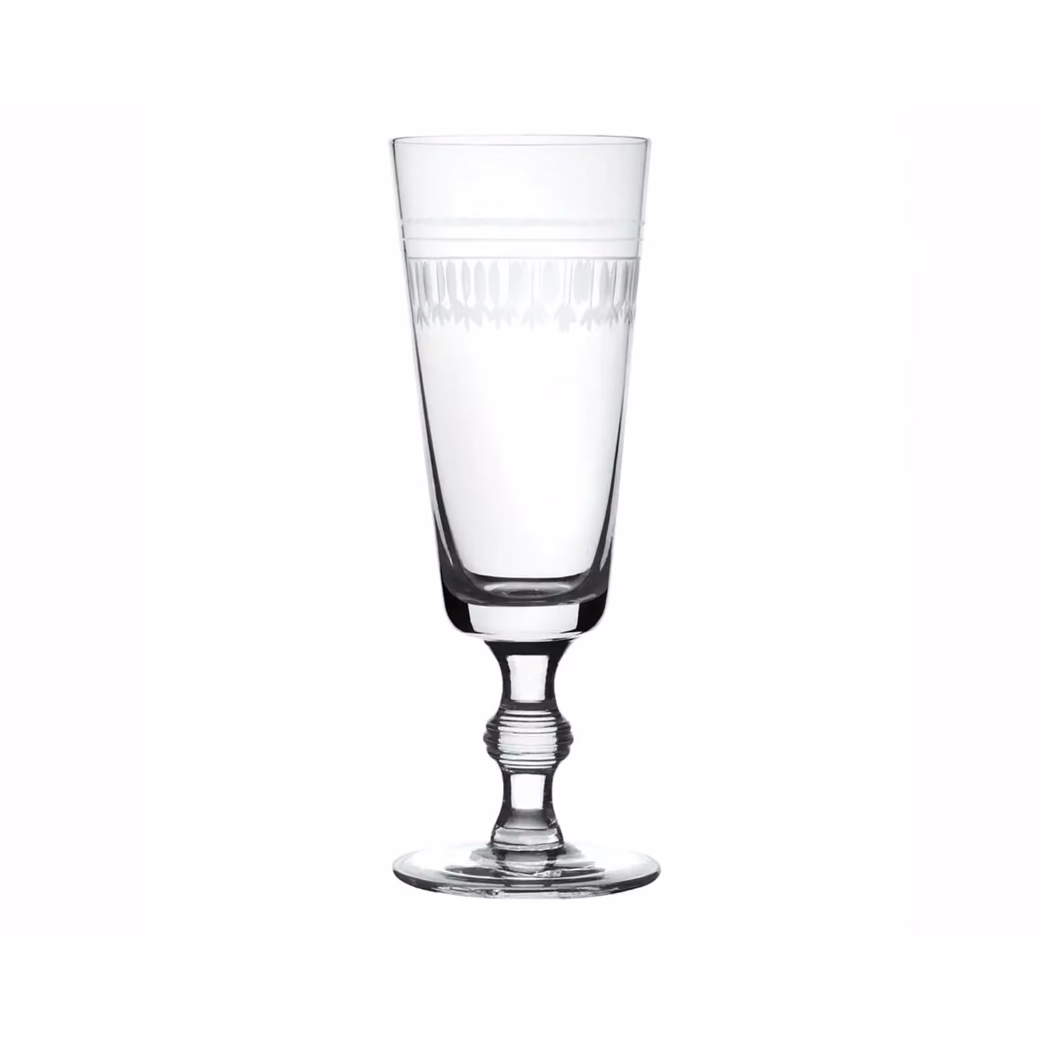 The Vintage List Ovals Crystal Champagne Flute Set of 4, Transparent