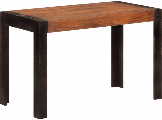 Berkfield Home Rectangular Mango Wood Dining Table in Brown, W/D/H: 120 x 60 x 76 cm