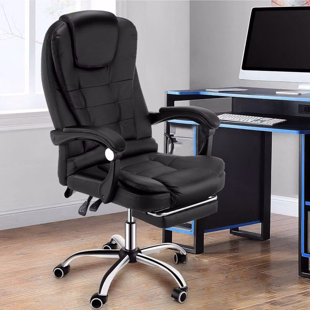 EONLION Black Synthetic Leather Swivel Gaming and Executive Office Chair – 5