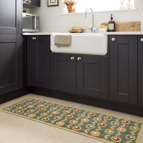 My Mat Multi Floral Sage Green Rectangular Doormat, W: 50 cm, L: 75 cm – 2