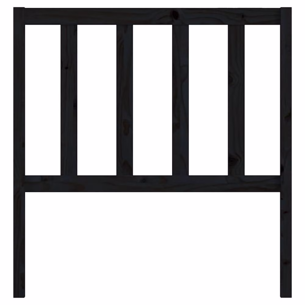 Berkfield Home Beautiful Black Solid Pine Wood Bed Headboard W/D/H: 106 x 4 x 100 cm – 3
