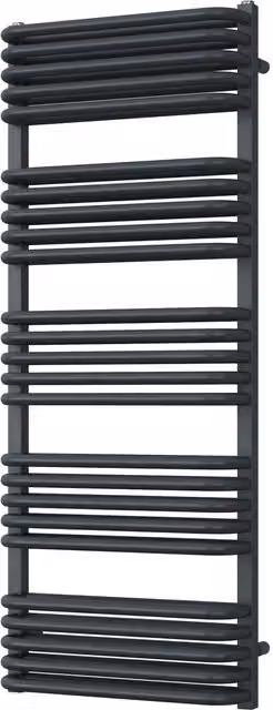 UK Radiators Crossmoor Anthracite Round Tube Designer Heated Towel Rail, H: 126.9 cm, W: 50 cm – 1