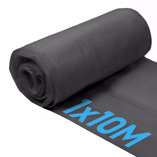 Harbour Housewares Black 50gsm Weed Control Fabric Ground Cover Membrane for Gardens and Landscaping, W: 1 m, L: 10 m