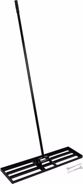 Harbour Housewares Heavy Duty Iron Lawn Levelling Rake in Black