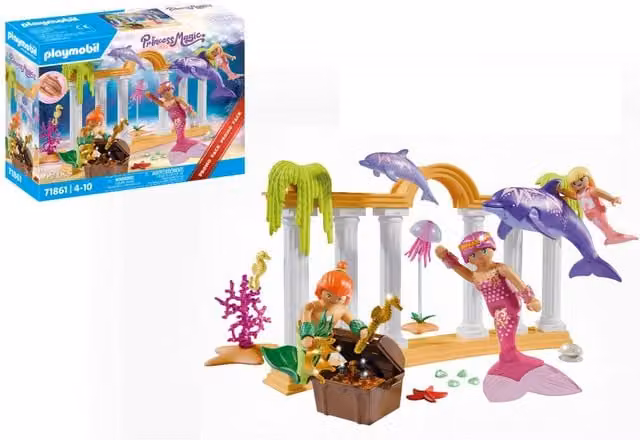 Playmobil Mermaid Treasure with Dolphins in Blue and Multicolour