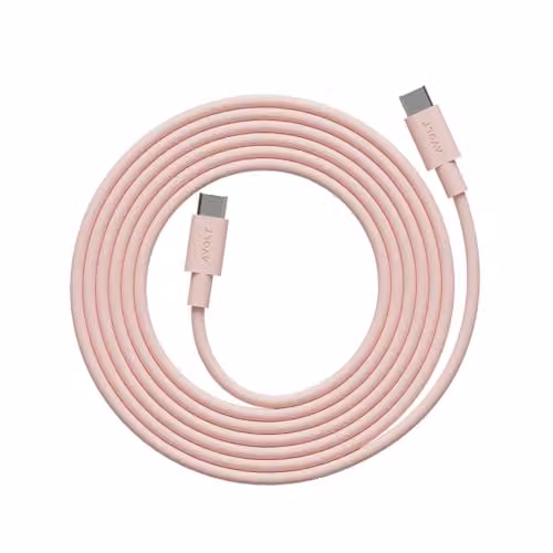 Avolt Cable 1 Silicone USB-C to USB-C Cable, 100W PD, Pink, 2m