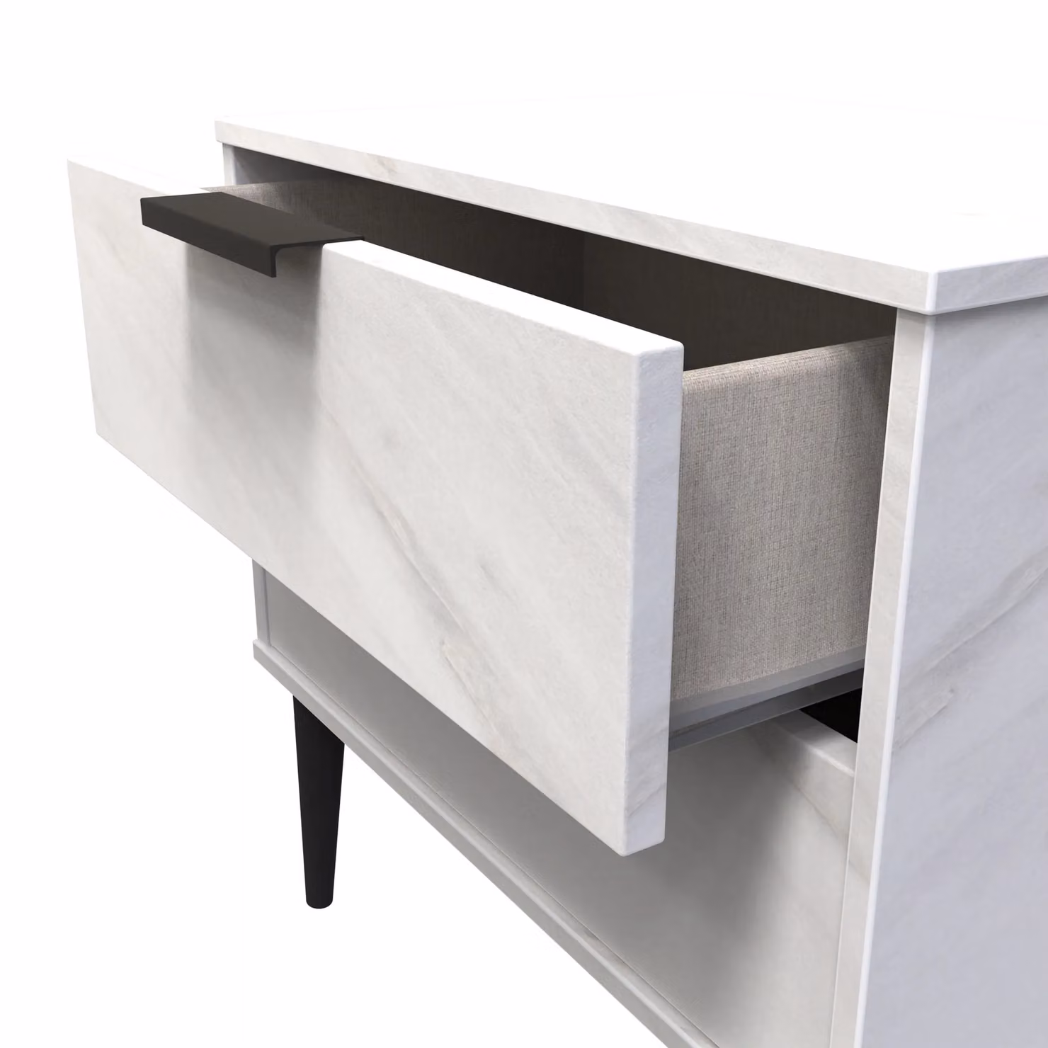 Ready Assembled 2 U Fuji 2 Drawer Side Table in Off-White – 2