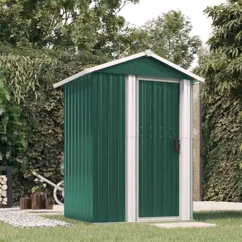 vidaXL Green Galvanised Steel Gable Garden Shed W/D/H: 126 x 97.5 x 177 cm – 2