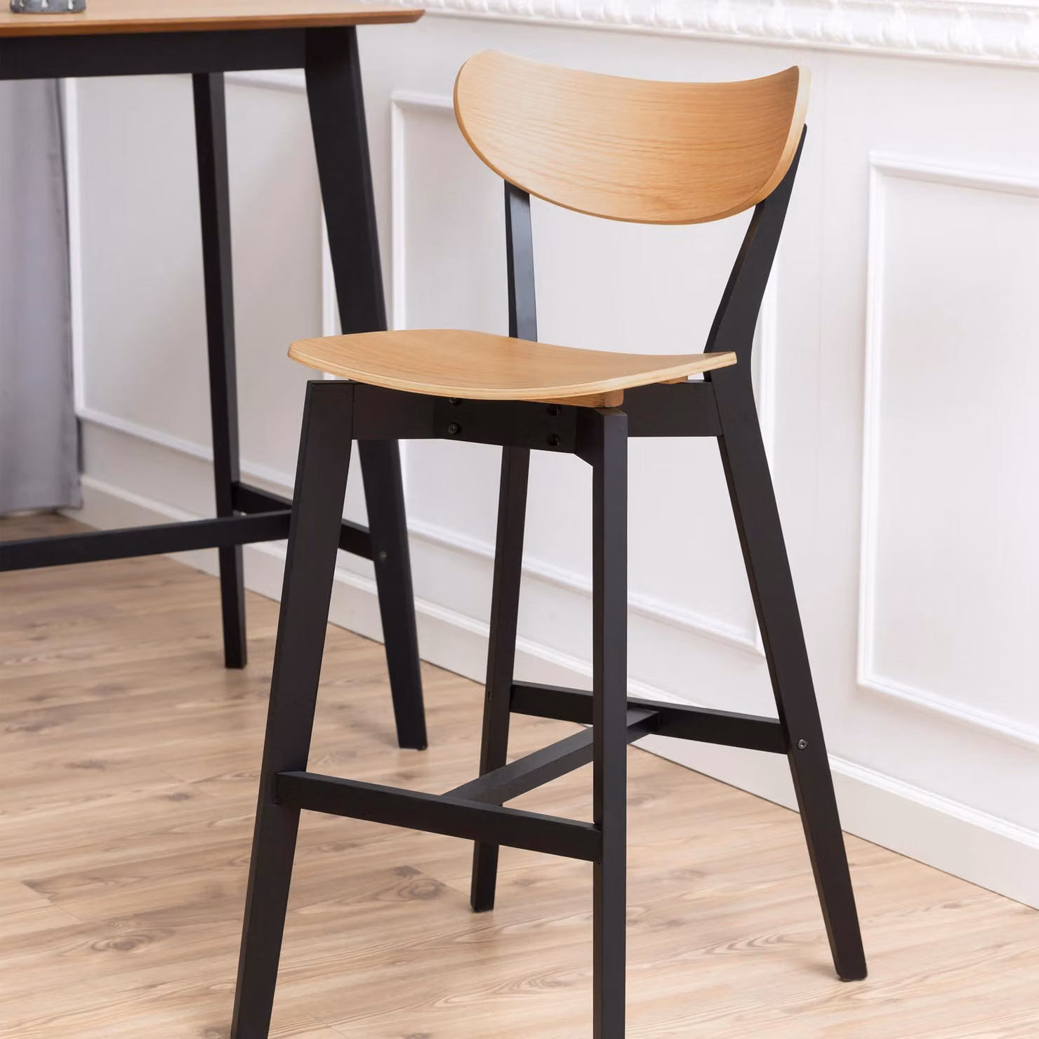 Furniture To Go Roxby Bar Stool Set of 2, Black and Oak – 5