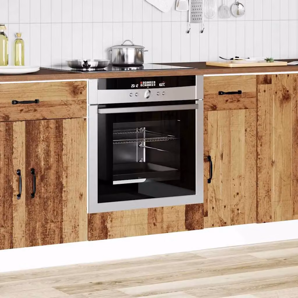 Berkfield Home Kalmar Freestanding Oven Cabinet in Old Wood Brown – 2