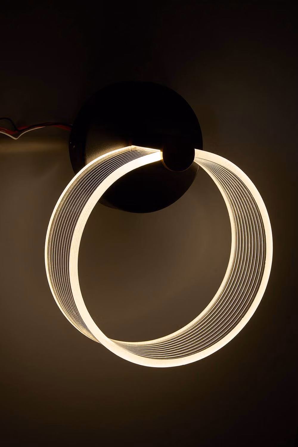 Living and Home Modern Ring LED Wall Light in Black – 3