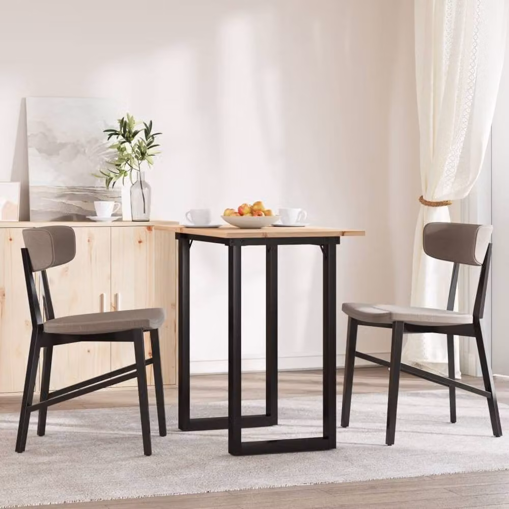 Berkfield Home O-Frame Rectangular Dining Table in Brown Solid Pine and Steel, W: 80 cm, D: 50 cm, H: 75.5 cm – 3