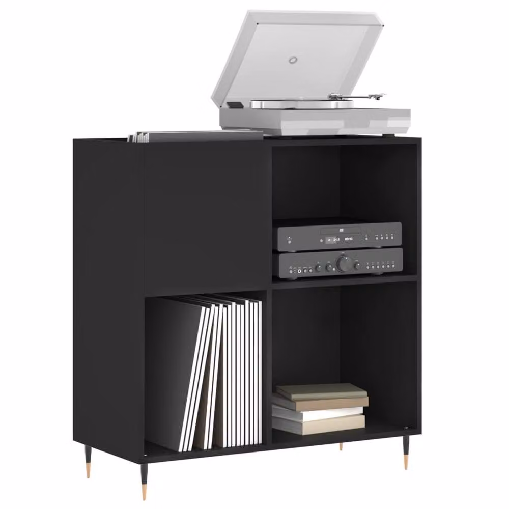 Berkfield Home Industrial Record Cabinet in Black, W: 84.5 cm, D: 38 cm, H: 89 cm – 3