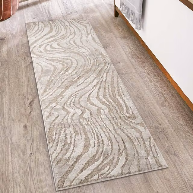 Desire Rugs Hamilton Modern Metallic Sheen Area Rug in Mocha with Marble Inspired Stone Look Design, W: 220 cm