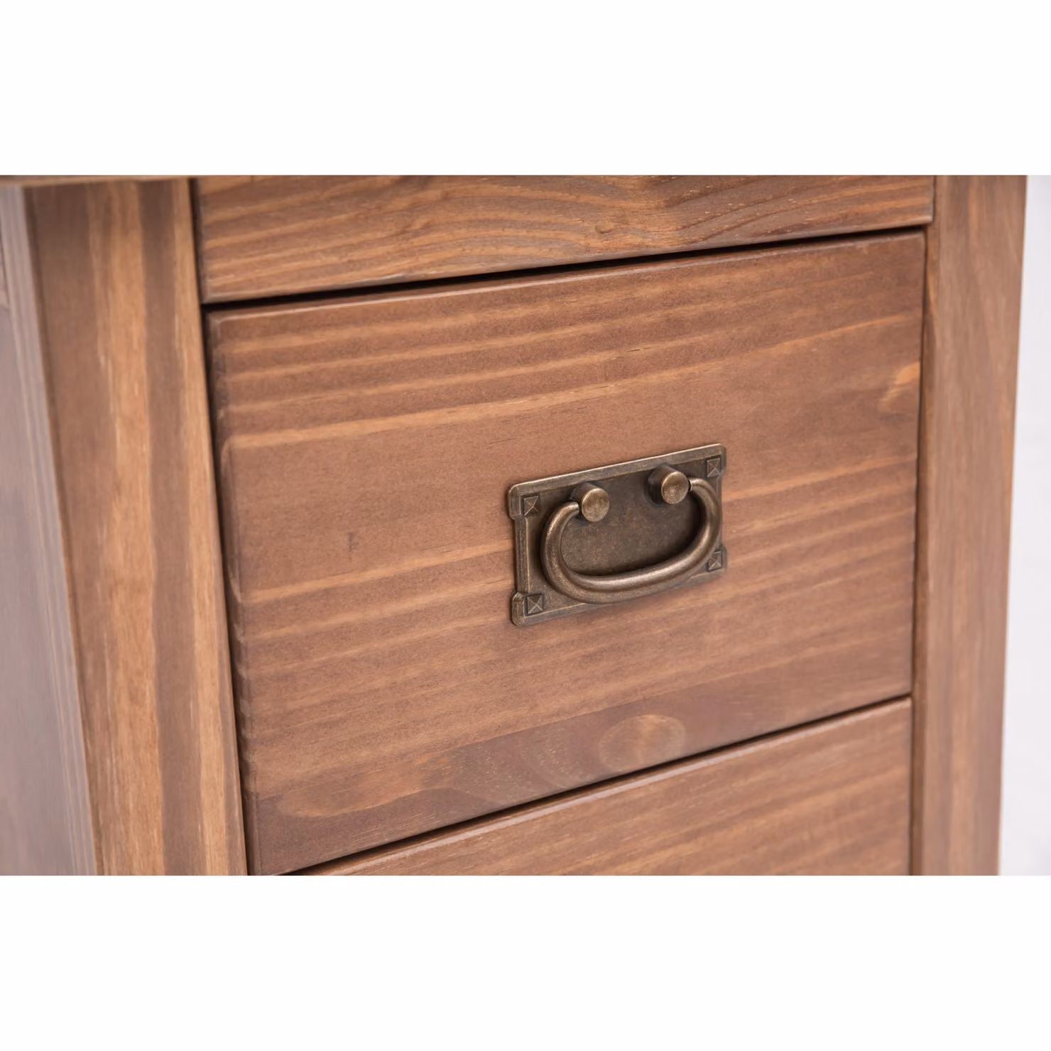 Cabinet Bits Tirolo 5 Drawer Narrow Chest of Drawers in Brown Wood with Brass Handles – 3