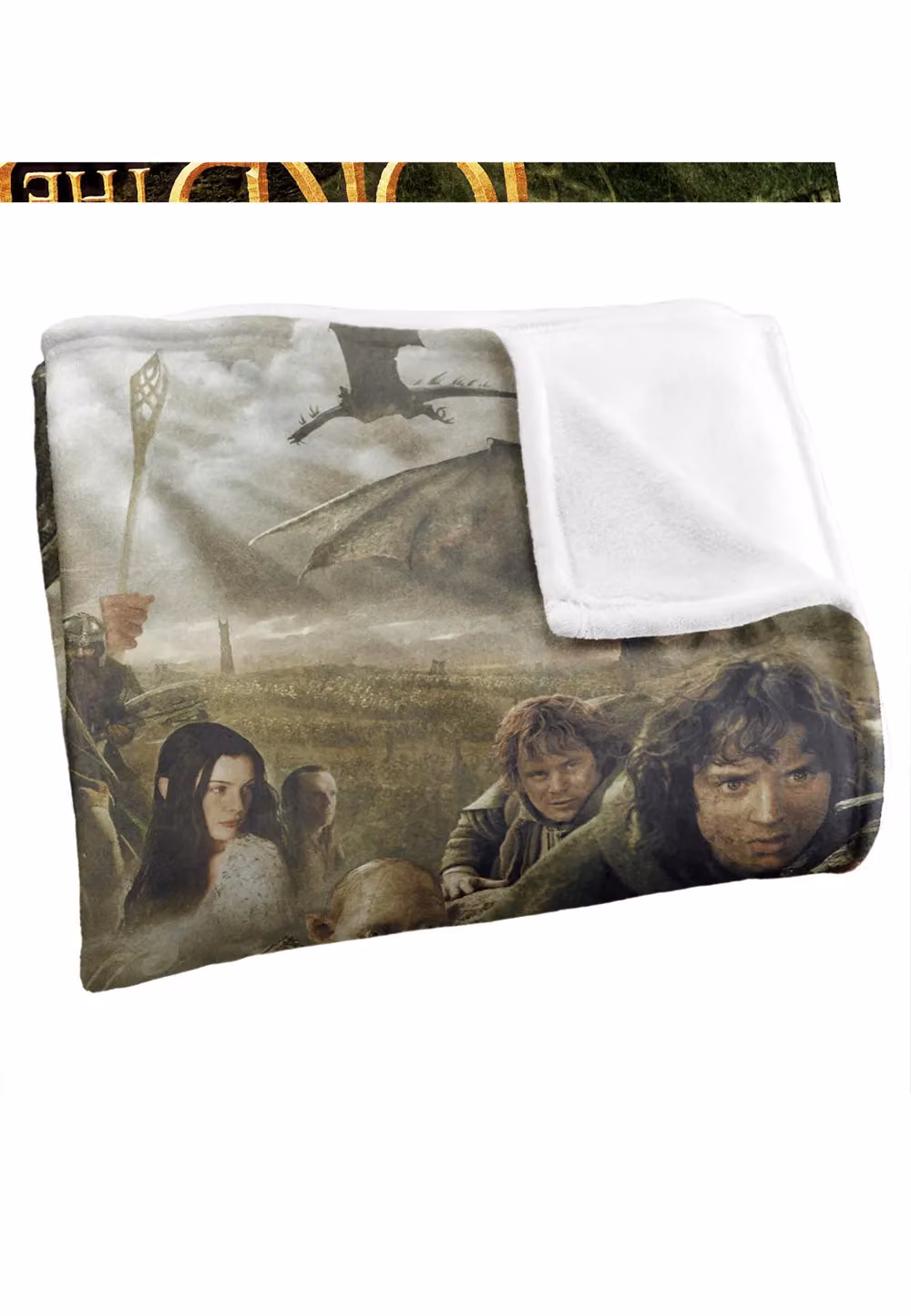 LOGOVISION Lord of the Rings Trilogy Poster Super Soft Fleece Throw Blanket, White, W: 152 cm, D: 127 cm – 5