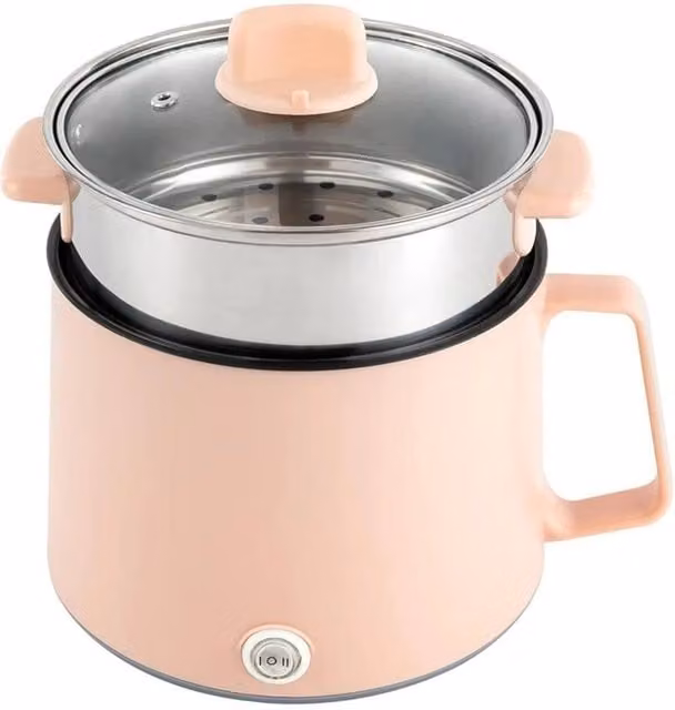 Nordara Pink-Electric Multi-Function Non-Stick Cooker and Hot Pot Steamer in Pink