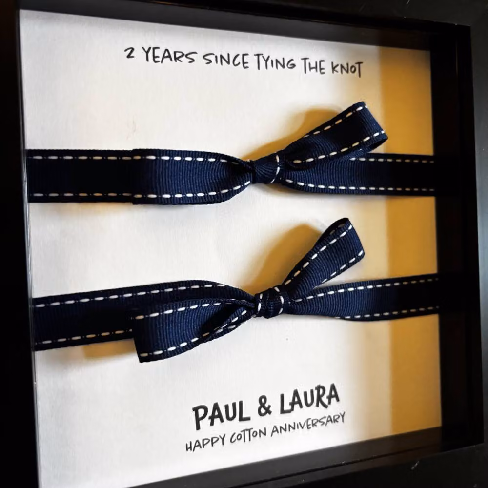 Afewhometruths Personalised Cotton Anniversary Gift in Black and Blue – 3