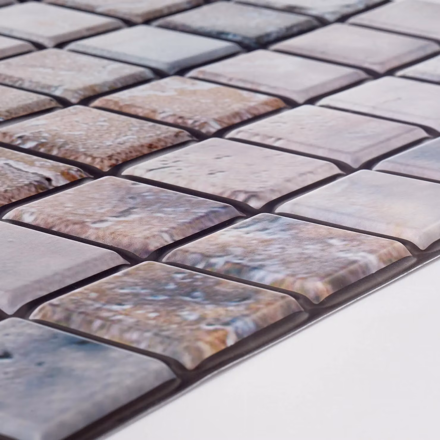 Novecrafto 3D Wall Panels Mediterranean and Mosaic Effect PVC Cladding, 6 Sheets, Grey, W: 96 cm, H: 48 cm – 3