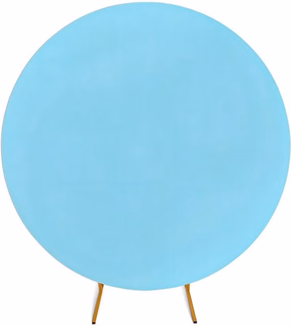 Neel Blue Round Arch Backdrop Cover, Wrinkle-Resistant Spandex Circle Stand Cover in Baby Blue, W/H: 220 x 200 cm