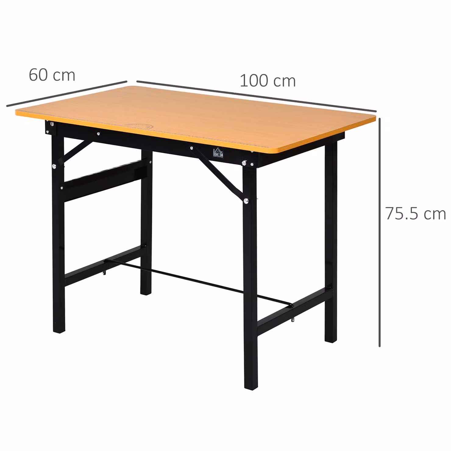 HOMCOM Foldable Garage Work Bench, Brown MDF and Steel Craft Table Workstation with Ruler and Protractor – 3