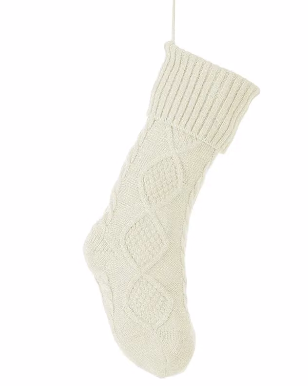 Dibor Set of 4 White Chunky Knit Christmas Stockings – 2