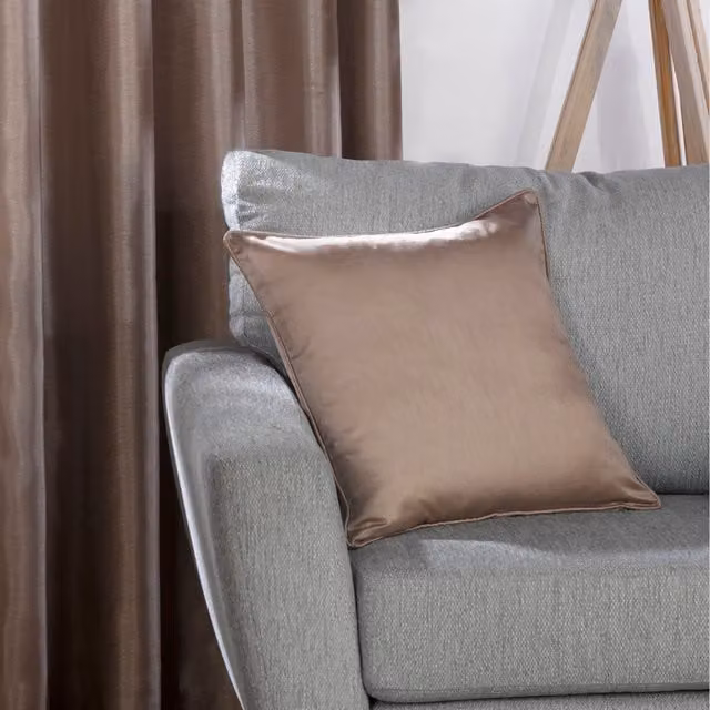 Rapport Home Sophia Silk Square Cushion Cover, Beige and Brown, W/D/H: 45 x 45 x 45 cm