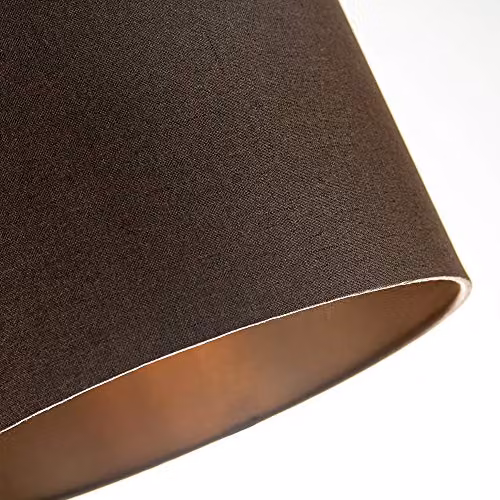 Happy Homewares Modern Round Textured Linen Fabric Drum Lamp Shade in Brown and White, Diameter: 30 cm, 60W Maximum – 2