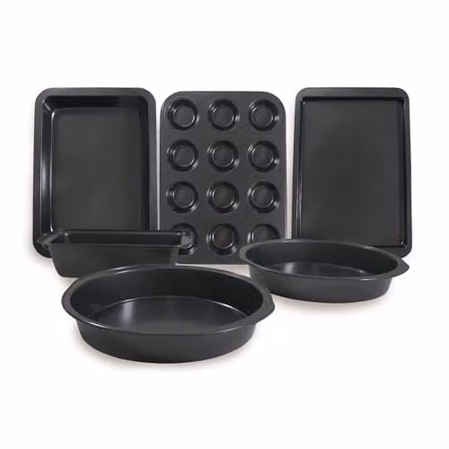 Carter & Clay 6 Piece Non-Stick Steel Baking Set in Grey and Black