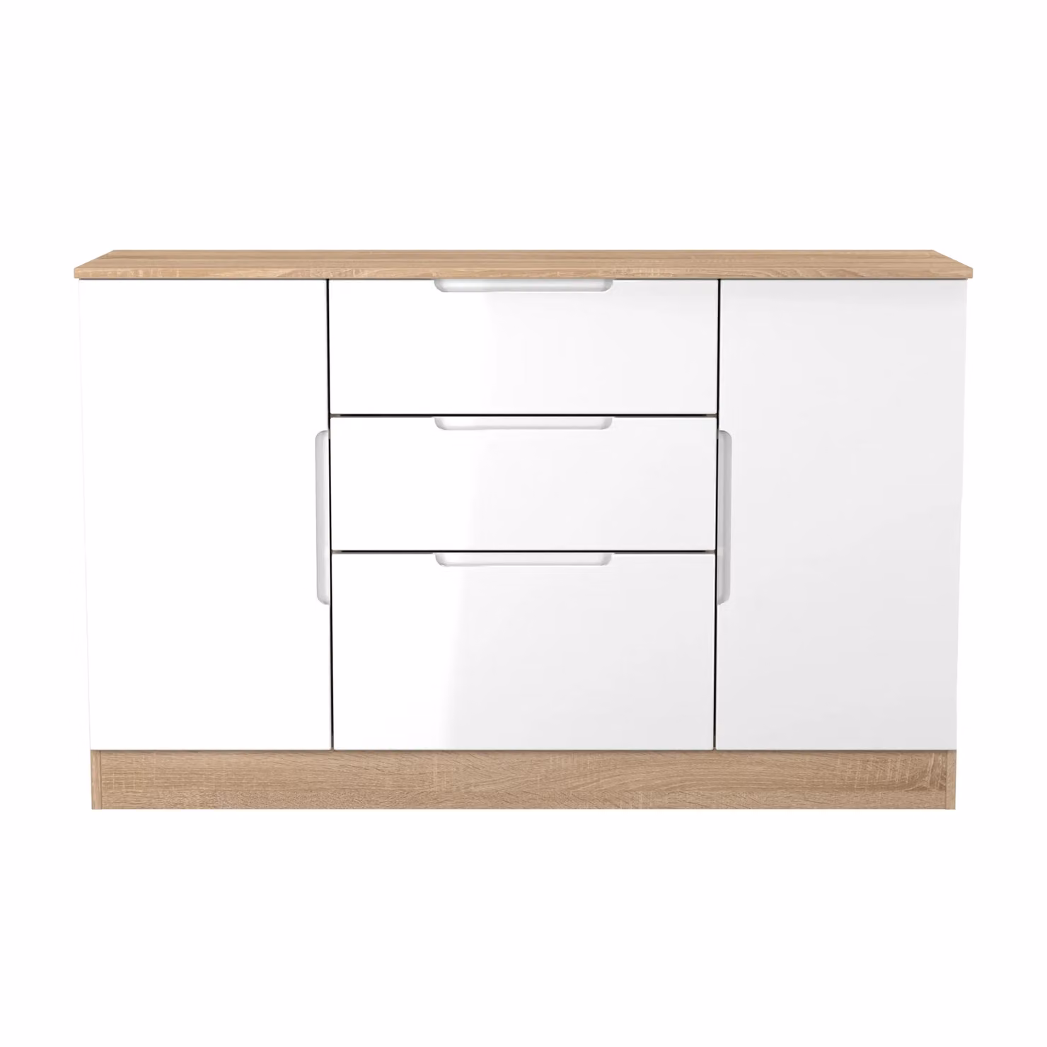 Lucca Ready Assembled 2 Door 3 Drawer Sideboard in Light Oak – 2