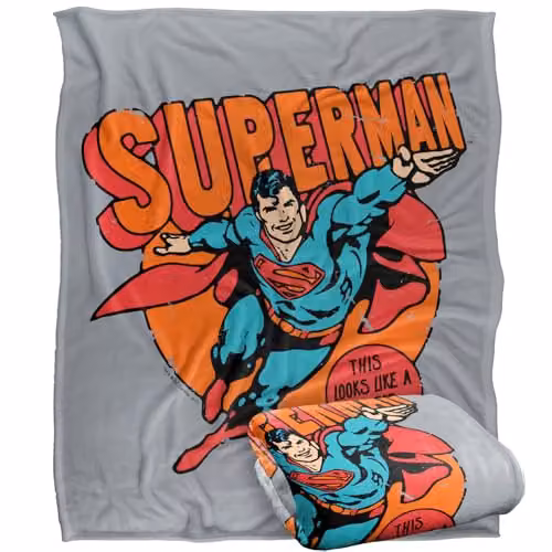 LOGOVISION DC Originals Logo Job for Me Silky Touch Super Soft Fleece Throw Blanket, Multicolour, W: 152.4 cm x L: 127.0 cm – 1