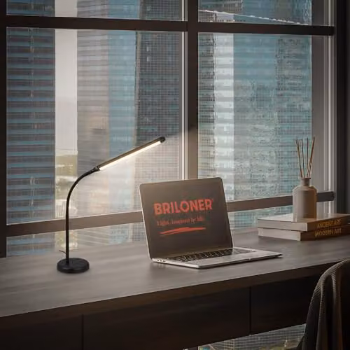 Briloner Modern Dimmable LED Table Lamp in Black, Adjustable Warm White Task Light, W/D/H: 13 x 13 x 72.5 cm – 4