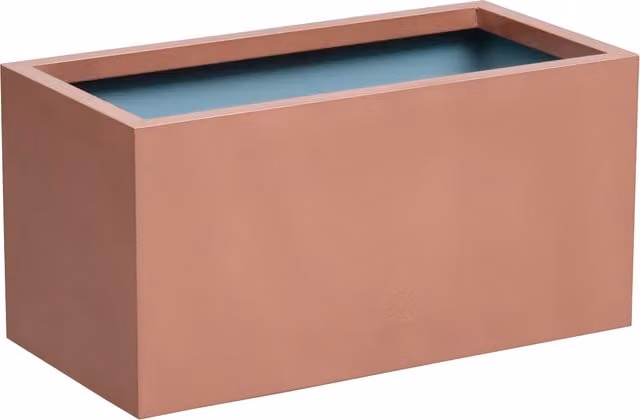 Primrose Galvanised Steel Outdoor Trough Planter in Bronze, Green or Brown, W/D/H: 64 x 32 x 32 cm