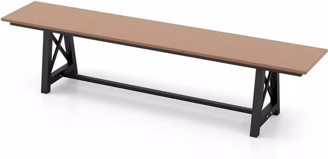 Costway Extra Long Outdoor Weatherproof Patio Bench in Brown, 183 cm
