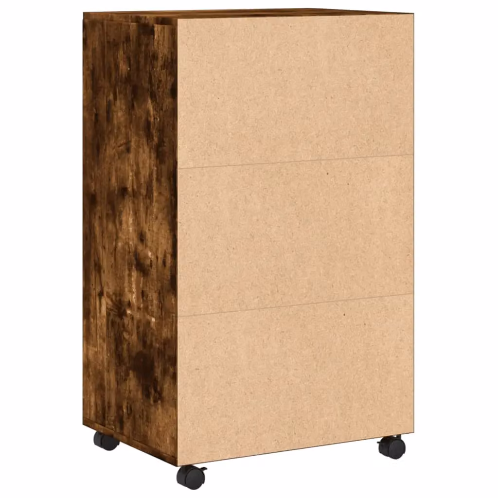 Berkfield Home Rolling Cabinet in Smoked Oak Brown, W/D/H: 55 x 40 x 91 cm – 4