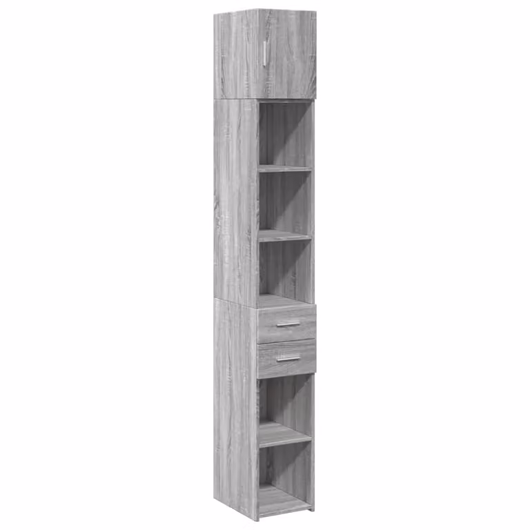 Berkfield Home Slim Freestanding Storage Cabinet in Grey, W/D/H: 30 x 42.5 x 225 cm