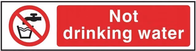 Scan Not Drinking Water Multicolour PVC Sign W: 20 cm, H: 5 cm