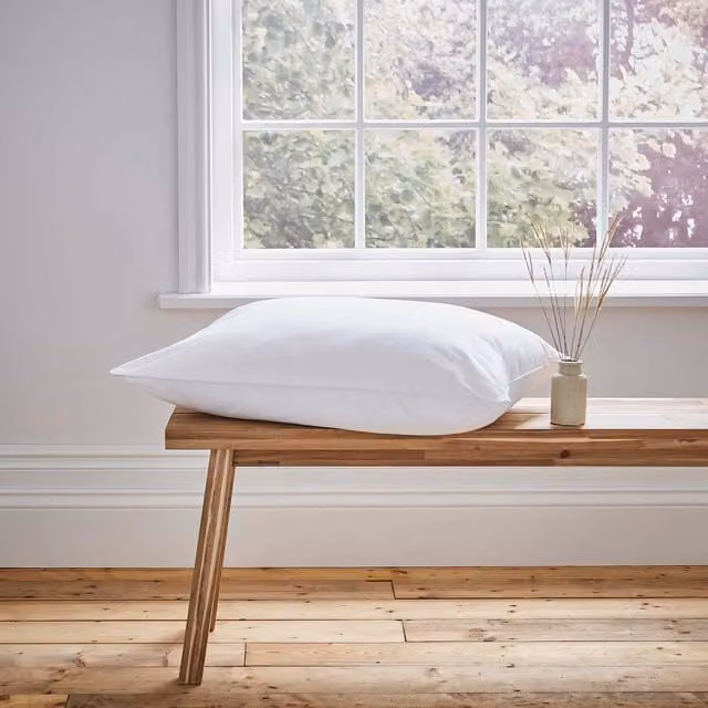Murmur Premium Contour Standard Pillow, Firm White Microfibre and Cotton Pillow for Side Sleepers