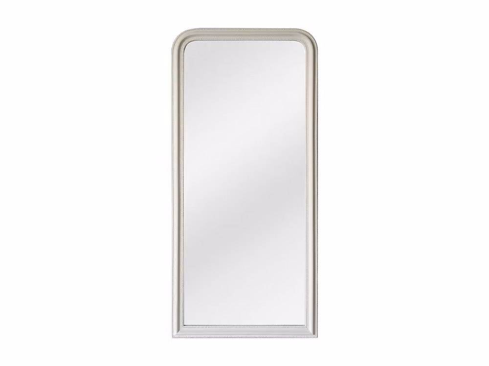 Vente-unique Large Rectangular Paulownia Wood Wall Mirror in White and Gold, W: 80 cm, H: 180 cm – 2