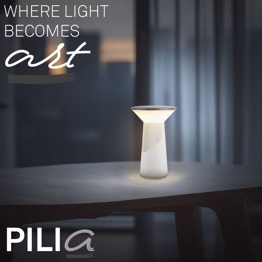 Briloner Pilia Rechargeable LED Table Lamp, Grey Anthracite, H 24 cm x W 15 cm x D 15 cm – 2