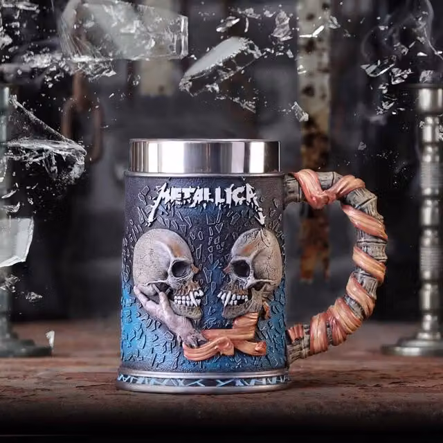 Nemesis Now Metallica Sad But True Multicolour Resin and Stainless Steel Mug, Height: 15.5 cm