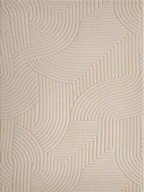 HOMCOM Modern Geometric Rectangular Rug, Non-Slip Machine Woven Polyester, W: 160 cm, D: 120 cm