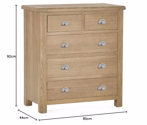 Julian Bowen Memphis 5 Drawer Chest in Limed Oak – 2