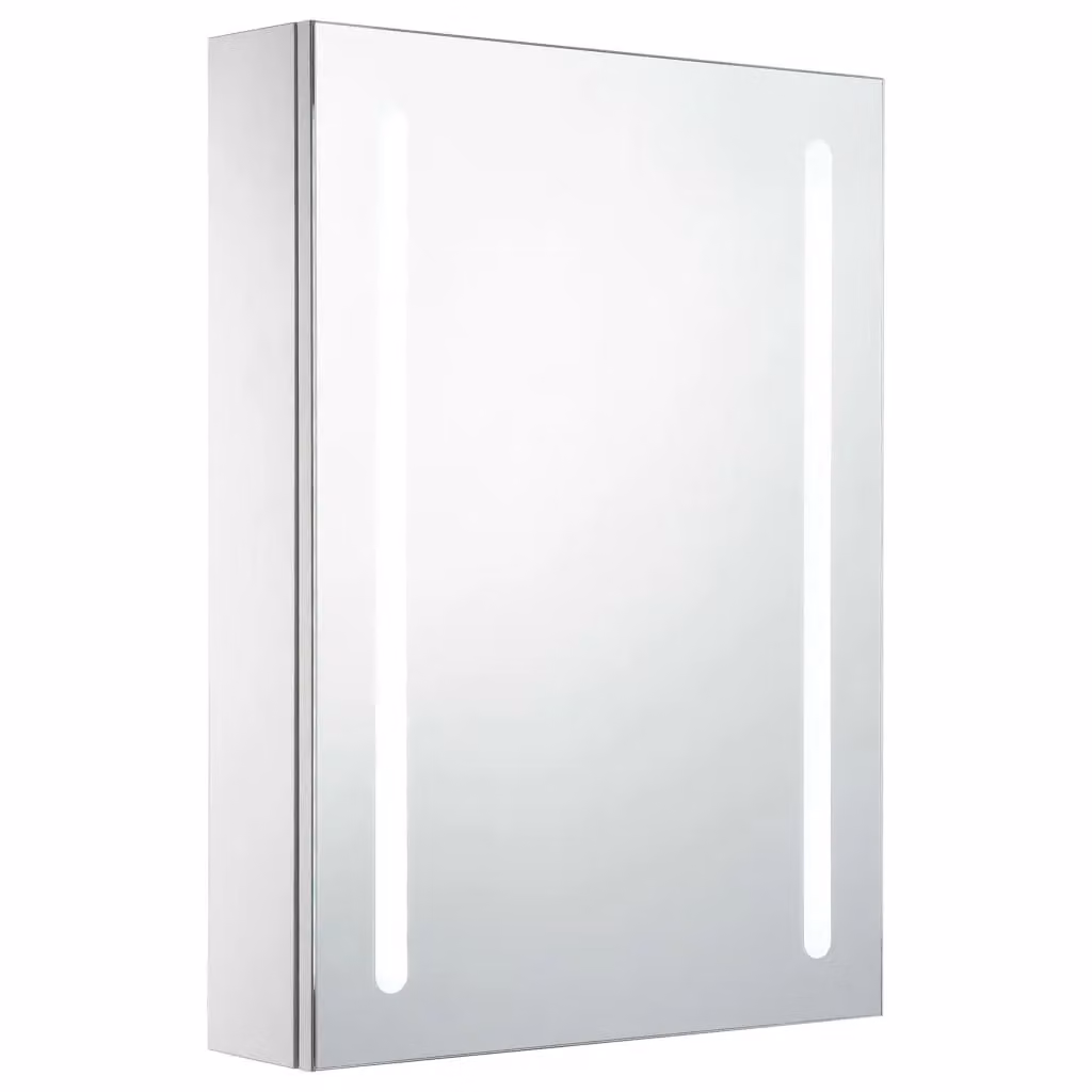 Berkfield Home LED Bathroom Mirror Cabinet in White, W/D/H: 50 x 13 x 70 cm – 2
