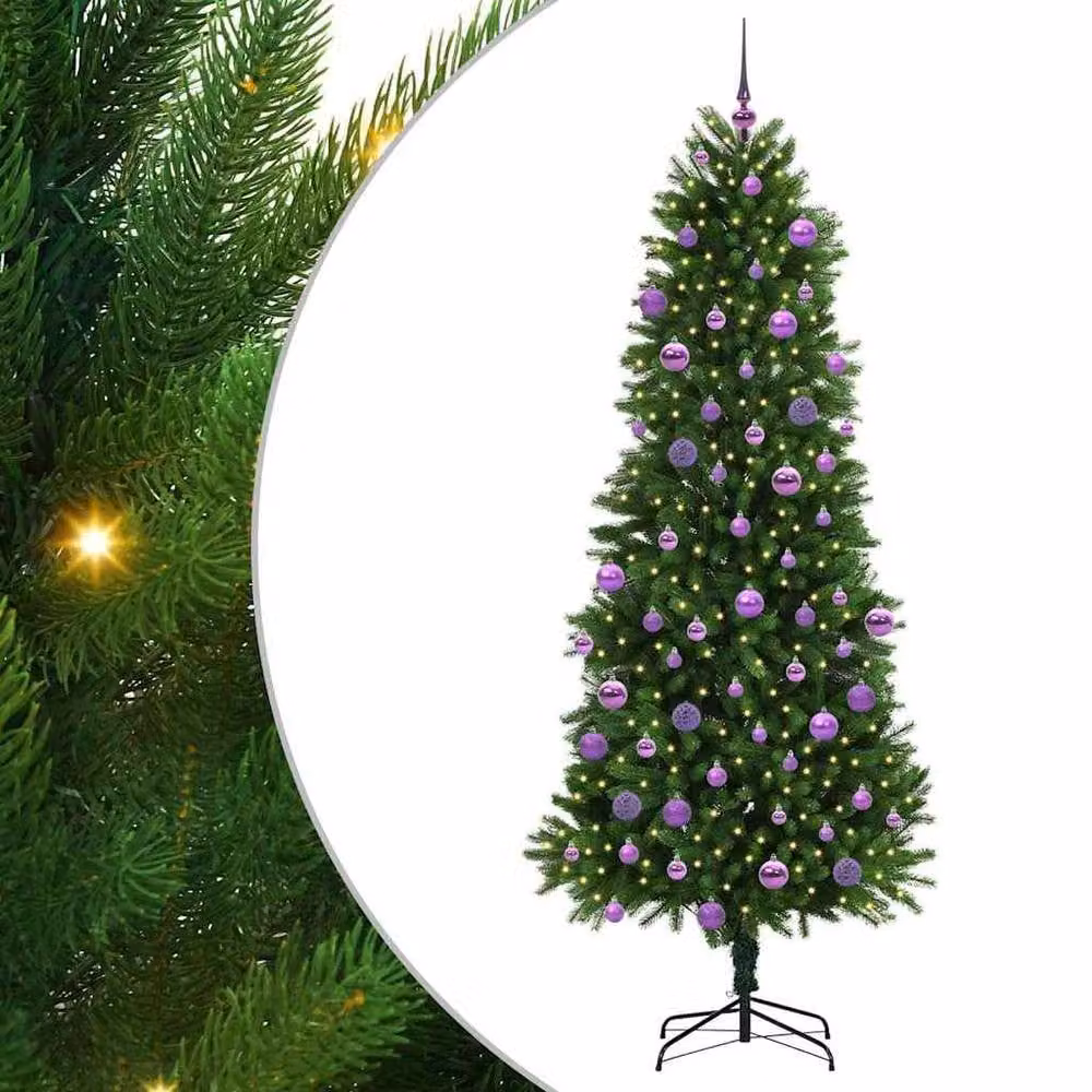 Berkfield Home Green PE Christmas Tree with 300 LEDs and Stand, Height: 240 cm – 1