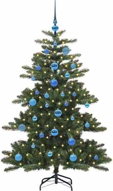 Berkfield Home Elegant Green Artificial Hinged Christmas Tree with 150 LEDs, Height: 150 cm