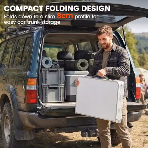 Outsunny Folding Portable Camping Cupboard with Storage in Silver – 8